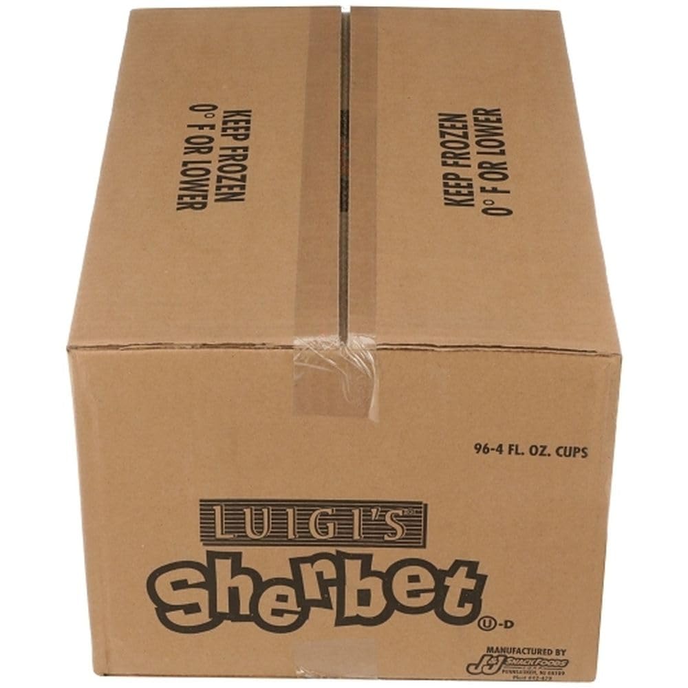 Luigis Orange Sherbet Cup by J and J Snack Foods – 4 ounces, Pack of 96