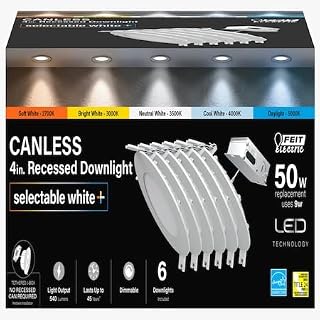 Feit Electric White 4 in. W LED Canless Recessed Downlight 9 W