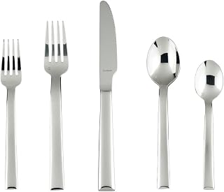 Fortessa Still 18/10 Stainless Steel, 20 Piece Flatware Set (Service for 4), Silver