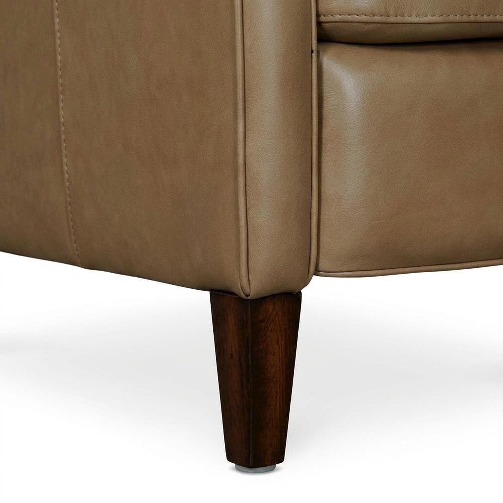 Beige Lotus Cream Manual Recliner by Starlight Canyon Home – Top Grain Leather with Match (X), Beige