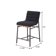 Black Boucle Fabric Counter Height Stool by Furnifact – Fabric, Steel, Wood, Black