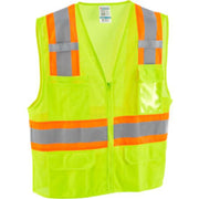 Class 2 Hi-Vis Safety Vest by Global Industrial – 4X-Large-5X-Large, Polyester, Lime Green, Model 641641LXXXXL