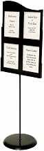 HUBERT Floor Standing Sign Holder Black Wave Design - 22" L x 28" H