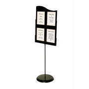Floor Standing Sign Holder Black Wave Design - 22" L x 28" H by HUBERT – Plastic, Black, Model PANEL-WAVE22X28
