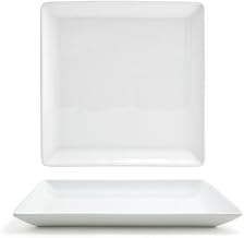 Front of the House DDP022WHP23 Mod Square Plate, 0.75" Height, 10" Width, 10" Length, Porcelain, White (Pack of 12)