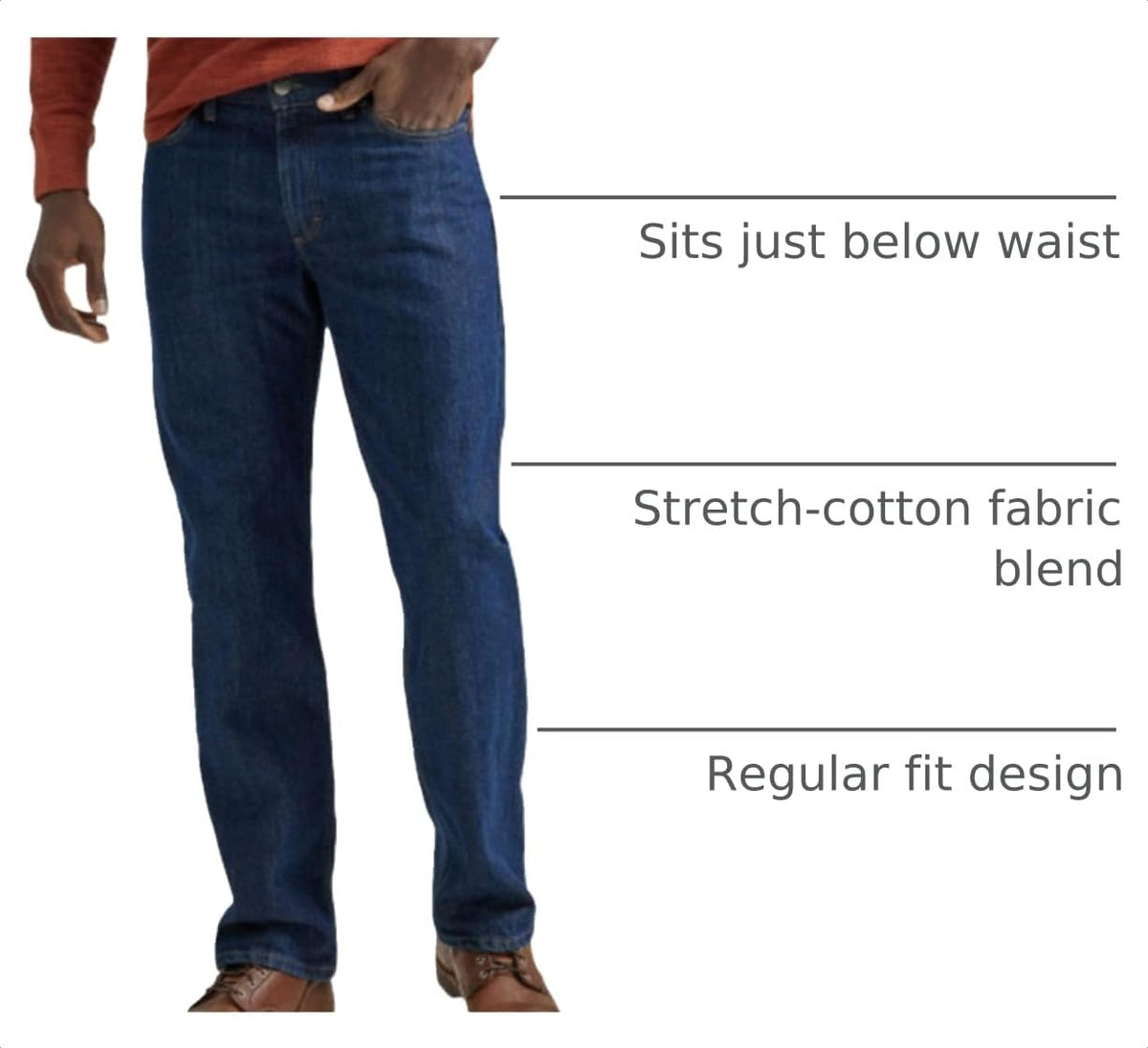 Men's Legendary Regular Boot Jean by Lee – 34W x 32L, Cotton, Pepper Prewash, Model 112339191