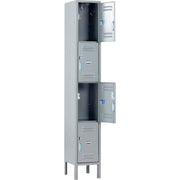4-Tier 4 Door Locker by Global Industrial – Steel, Gray, Model 290600