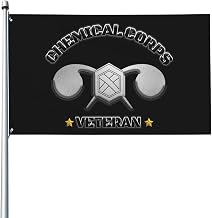 Flag 3x5 Ft US Chemical Corps Insignia Shaped Veteran Single-Sided Vivid Color Fade Resistant Polyester Banner23