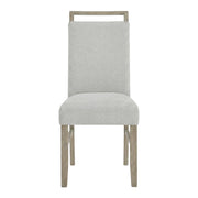 Brown Light Oak Finish Dining Chairs Set of 2 with Light Gray Fabric Cushioned Seats by Furnifact – Wood, Foam, Fabric, Brown, Pack of 2