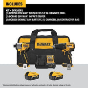 20V MAX 2-Tool Hammer Drill and Impact Combo Kit () by DEWALT – Pack of 6, Model DCK203P2