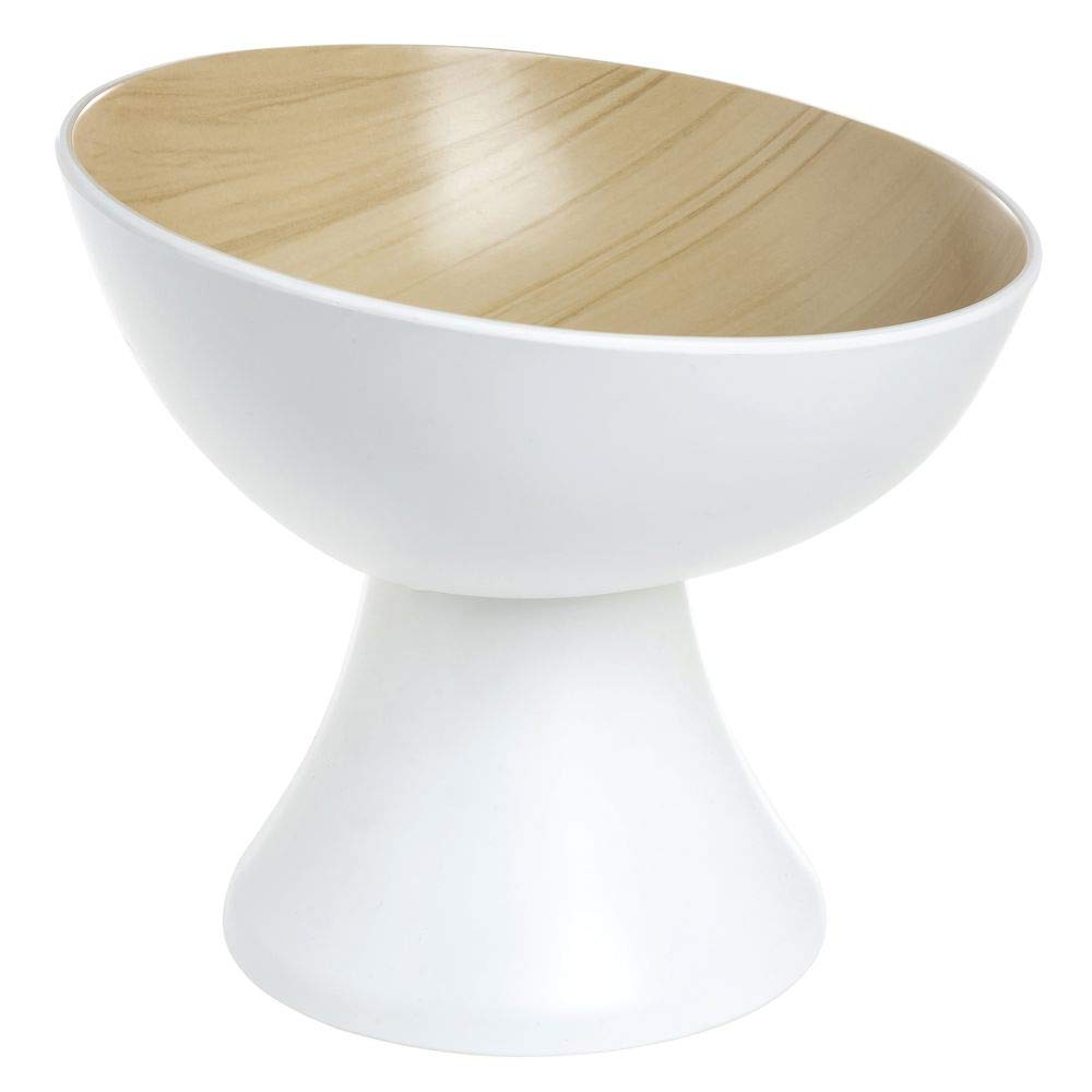White with Light Wood Melamine Bowl - 9 1/10" Dia by HUBERT – Melamine, White, Model H0284-WHITE