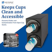 San Jamar 2 Tiers / Black / Black Trim Rings Cup Carriers