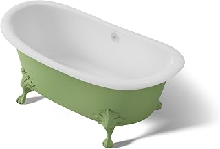 Kohler 21000-PFG-0 Artifacts™ 66-1/8" x 32-1/2" freestanding bath, Fresh Green Exterior with White Interior