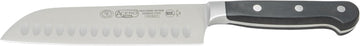 Winco 7" Black High carbon steel Santoku Knife | Dishwasher safe, Restaurant service, Great for Meat Prep, Vegetable Prep, Bread Service and Kitchen Prep