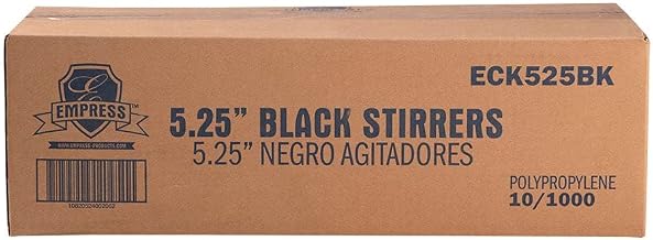 ECK525BK Empress Cocktail Straw/Stirrer Unwrapped 5.25" Black, Boxed 10/1000 cs