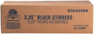 ECK525BK Empress Cocktail Straw/Stirrer Unwrapped 5.25" Black, Boxed 10/1000 cs