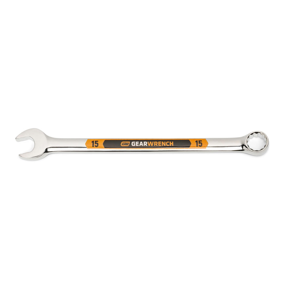 15mm 12 Point Hi-Viz Long Pattern Combination Wrench by GEARWRENCH – Alloy Steel, Silver, Model 81672H