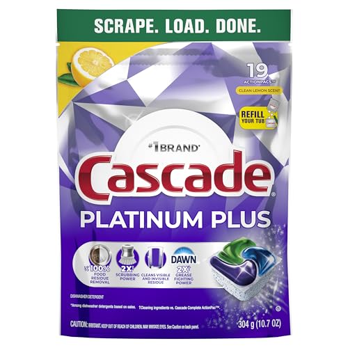 Cascade Lemon / 19 Count (Pack of 1) / 1 Dishwasher Detergent