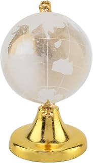 Fabater Crystal Globe World Map Sphere, Home Office Decor (Gold) | Crystal Quartz Sphere with World Map, Gift for Friends, Photo Prop, 2.56in