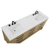 Elegant Kitchen and Bath 72" Double Bathroom Vanity in Honey Brown by karson – Wood, Honey Brown, Model VF60572DMHB