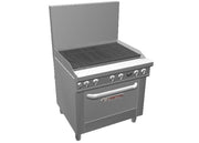 Southbend 36" Ultimate Restaurant Gas Range w/ 36" Charbroiler & Standard Oven by South Bend – 36 inches, 3.9 cubic_feet, Iron, Stainless-Steel, Model 436D-3C