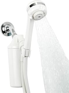 Shower Filter | Handheld Wand 3-Setting Shower Head by Aquasana – WaterSense (1.75 GPM), 10000.0 gallons, SimplySoft® Copper-Zinc (KDF) and coconut shell carbon, Model AQ-4105-E