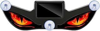 Solar Demon Eye LED Car Window Light, New Upgrade Animated Eye Lights for Windshield Suction Cup Dynamic Ambient Lamp, No Drill Solar & USB Powered Flicker Signal Warning Light for SUV Truck Van(Red)