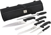 Mercer Culinary Millennia 7-Piece Knife Roll Set,Black