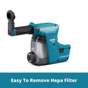 DX06 Dust Extractor Attachment with HEPA Filter Cleaning Mechanism by Makita – Multicolor, Model 199566-6