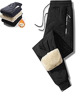 Wool Pants, Unisex Wool Lined Waterproof and Windproof Pants, Warm Plush Jogging Pants, Lambskin Lined Sweatpants (1PCS-A,X-Large)