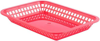Platter Basket, 10 3/4 x 7 3/4 x 1 1/2 in, Rectangular, Red
