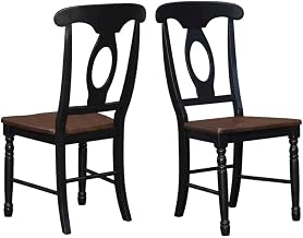 Starlight Canyon Home British Isles Brown Side Chair Set, Rubberwood, Casual Style, Distressed Oak-Black Finish, Comfortable Seat Height, Durable