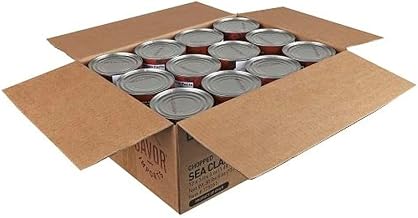 Savor Imports Blue Label Canned Chopped Sea Clam, 3.25 Pound, 12 per Case, Wild-Caught Razor Clams, Hand-Harvested, Fully Cooked, Packed in Clam Broth