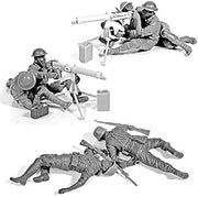Masterbox Military Miniatures - Vickers Machine Gun Team - WW II Model Kit (1:35 Scale, Plastic, Assembly Required, Realistic, Adults, Unisex, Grey, All Seasons, Theme: Military)