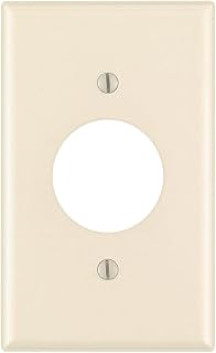 Leviton 82004 1-Gang Single 1.406 Inch Hole Device Receptacle Wallplate, Standard Size, Thermoset, Device Mount, Almond