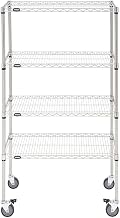 HUBERT Mobile Silver Metal 4-Shelf Unit - 36" L x 18" W x 69" H