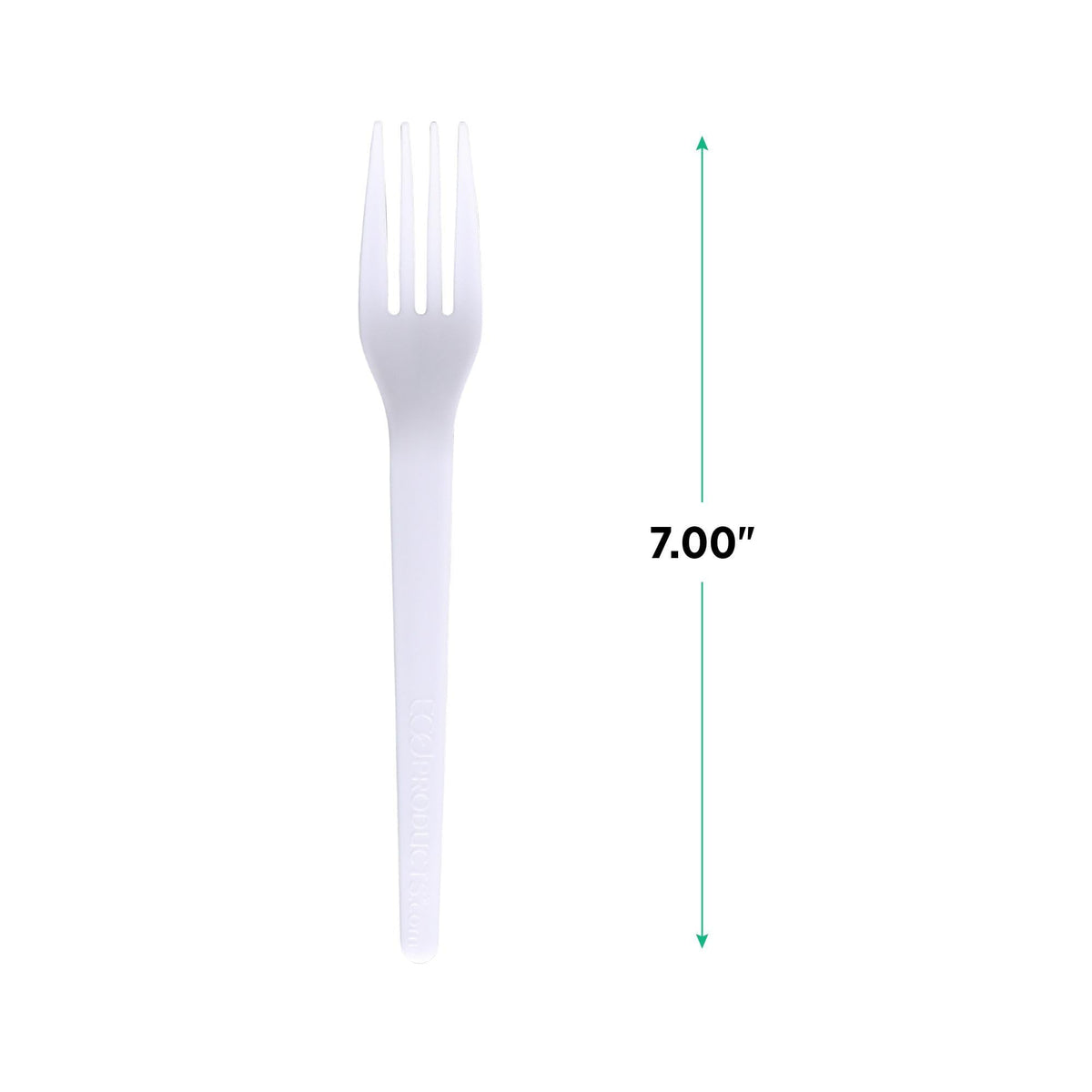 Eco-Products Compostable CPLA 7" Plastic Dinner Forks by ECO PRODUCTS – 7 inch Fork, CPLA Plastic, White, Pack of 1000, Model EP-S017