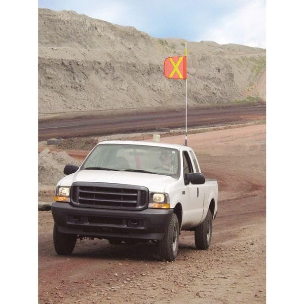 Heavy Duty Replacement 16" Orange with White X Warning Whip Safety by Checkers – 16" Flag, Nylon, Orange with White X, Model FS9025-16-O
