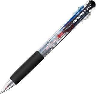 Tombow 55560 Reporter 3-Color Ballpoint Pen, Clear, 1-Pack