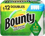 Bounty Paper Towels Select-A-Size White 2-Ply Double Rolls, 6 Count