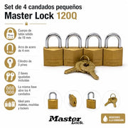 Master Lock 1 / 4 Pack / 4-Pack Keyed Padlocks