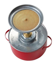 Plunger Galvanized Steel Safety Can by Eagle – 6-1/4" OD x 8" H, galvanized_steel, Red, Model P-701
