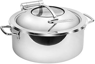5984G 4 Quart Mini Induction Chafer, Round, with Hinged Glass Lid