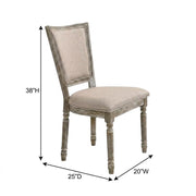 Fabric-Upholstered Wood Side Chair by Furnifact – Wood, Grey, Pack of 2