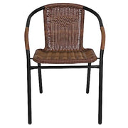 Flash Furniture Dark Brown / Set of 2 / Contemporary Patio Dining Chairs