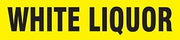 Accuform RPK741SSD Self-Stick "White Liquor" Pipe Marker for 2-1/2" to 6" OD Pipe, Black on Yellow, 2-1/2" H x 12" W