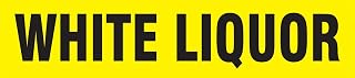 Accuform RPK741SSD Self-Stick "White Liquor" Pipe Marker for 2-1/2" to 6" OD Pipe, Black on Yellow, 2-1/2" H x 12" W