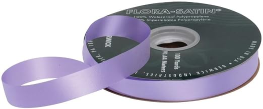 Lavender Ribbon Flora-Satin - 1 1/4" W x 100 yds