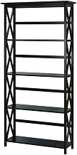 Furnifact Espresso Bookcase with Adjustable Shelves, Sturdy Wood Frame, Modern Design, Large Storage Space, Suitable for Living Room, Office, or Bedroom