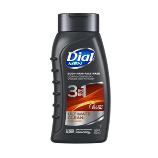 Men Ultimate Clean Hair Body Wash by Dial – 16 Fl Oz (Pack of 3), Pack of 4, Model 544337